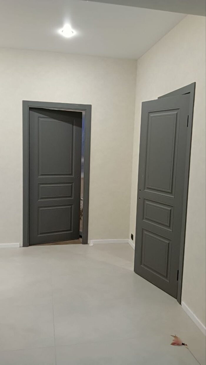 Межкомнатные двери Афтора Серые в интерьере (1)