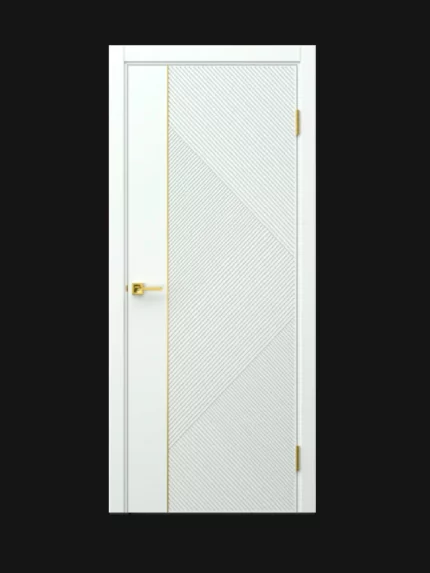 Дверь ФСД Deco Doors L4 Эмалит белый ЗОЛОТОЙ МОДИНГ